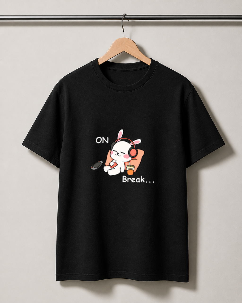 On Break Cute Graphic T-Shirt | Relax Mood Bunny Tee