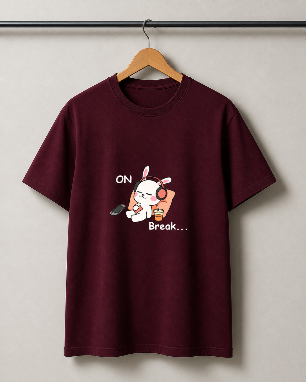 On Break Cute Graphic T-Shirt | Relax Mood Bunny Tee