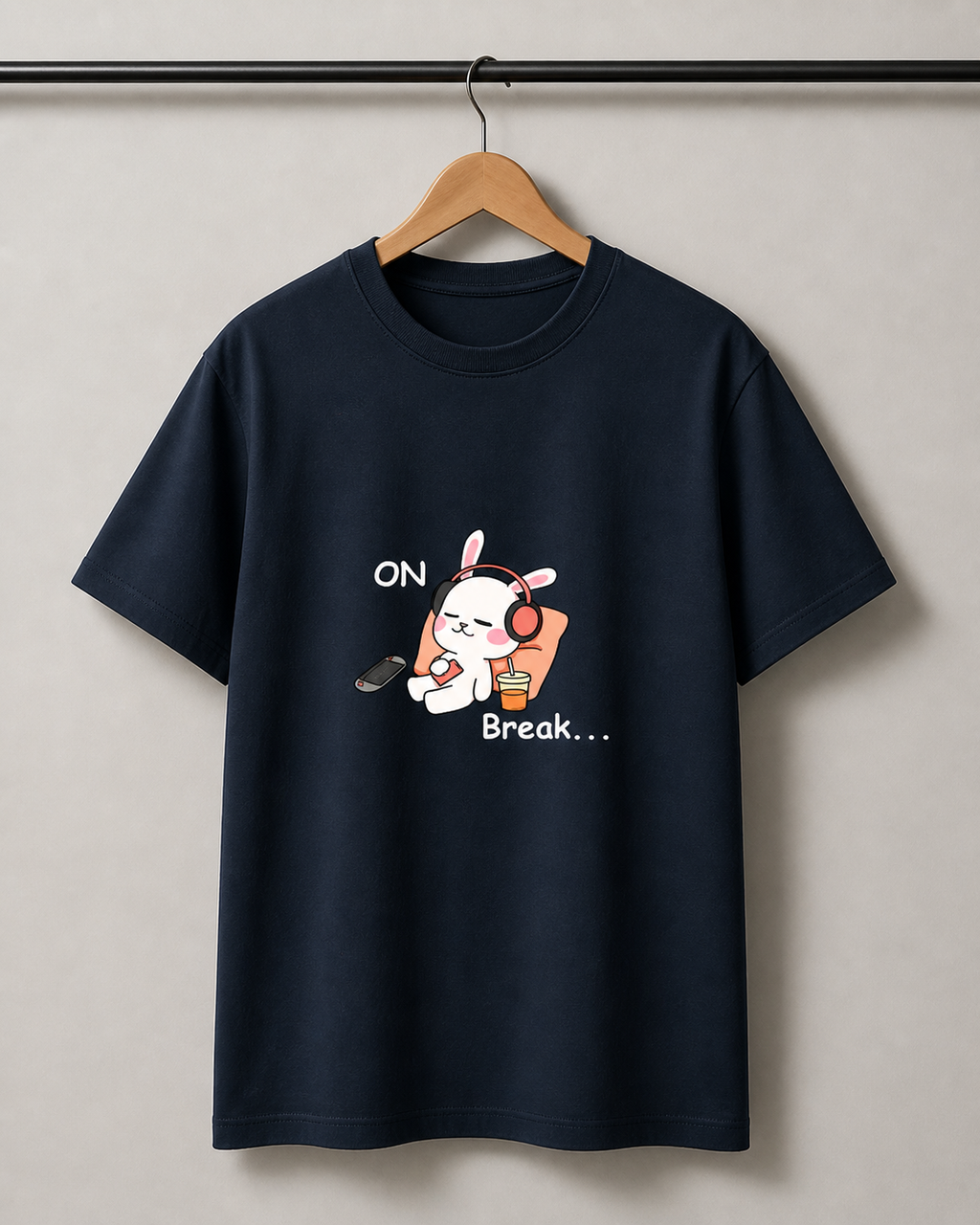 On Break Cute Graphic T-Shirt | Relax Mood Bunny Tee